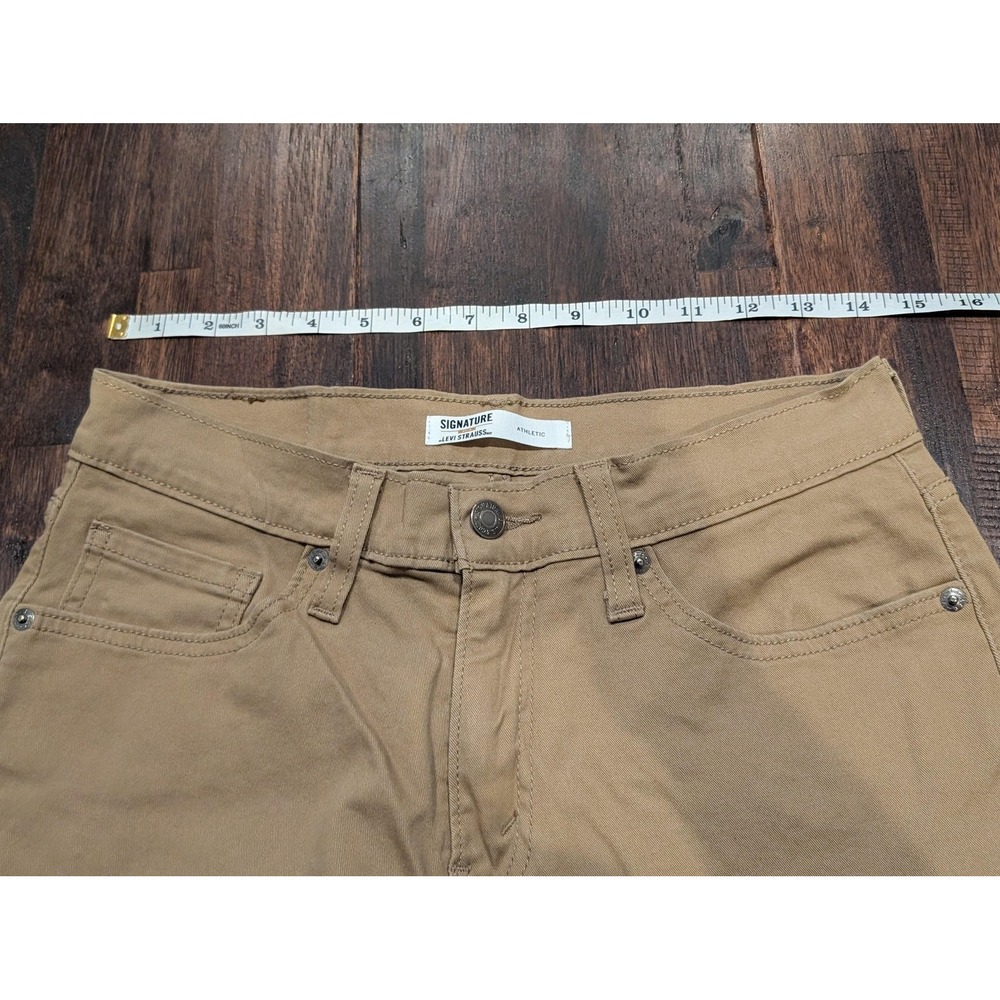 Levi Strauss Signature Khaki Pants Straight Leg Mens 29x28 Stretch Chinos - Picture 4 of 7